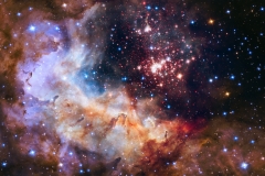 NASA Unveils Celestial Fireworks as Official Hubble 25th Anniversary Image