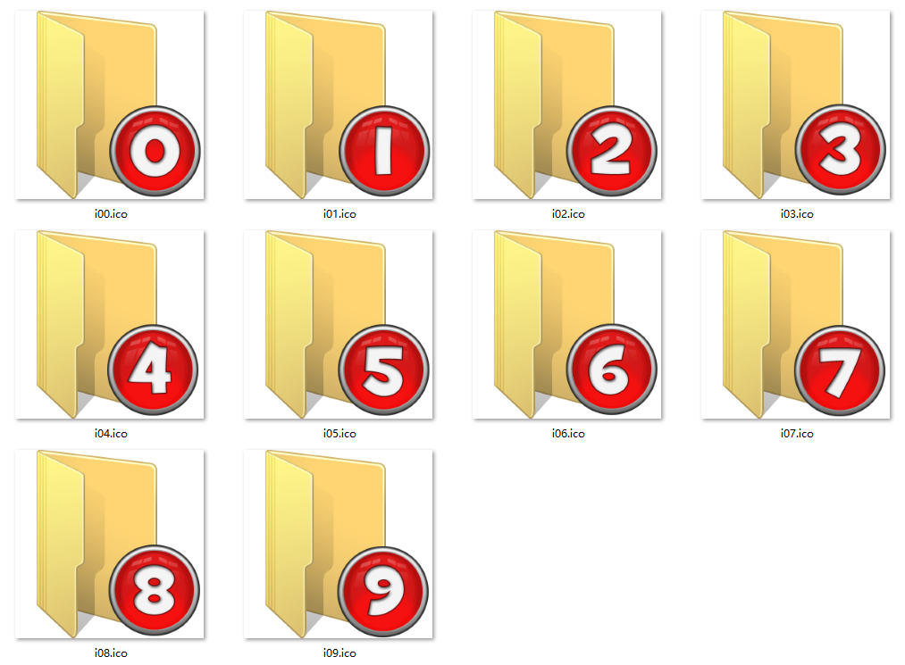 Numbers 0 9 Hd Folder Icon Collection Yl Computing