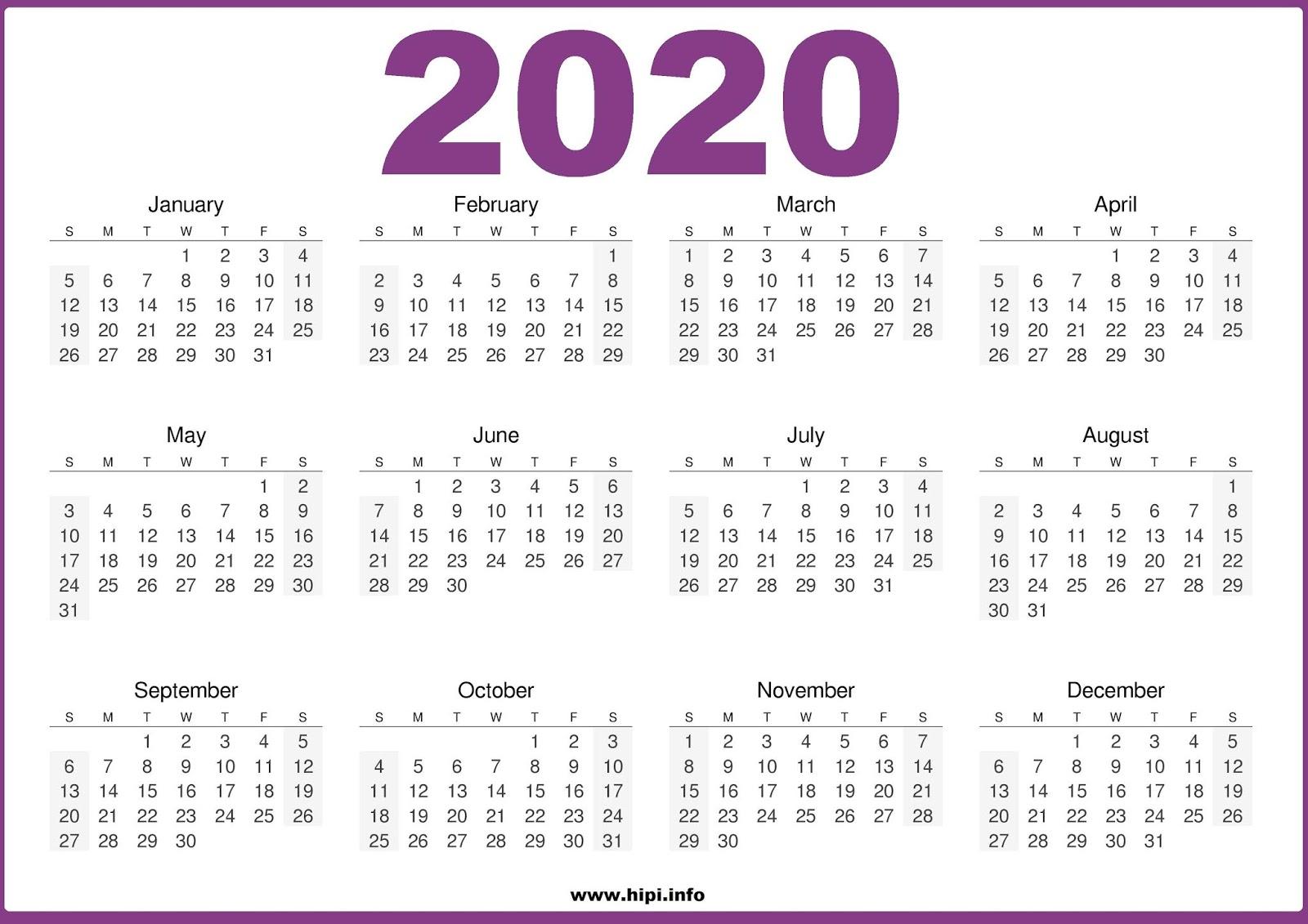 Calendar 2020 Wallpapers | HD Background Images | Photos | Pictures