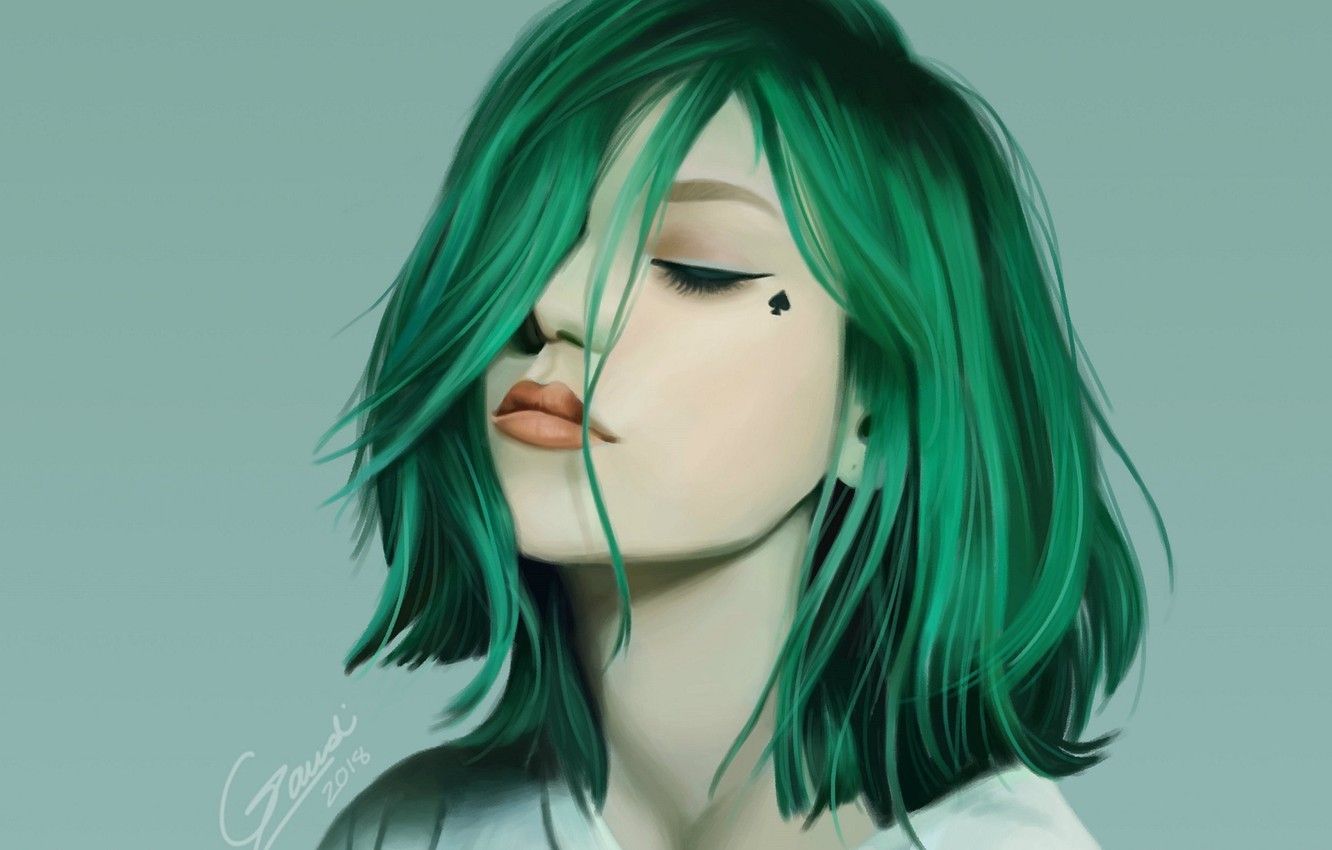 Green Hair Girl Background Images and Wallpapers – YL Computing
